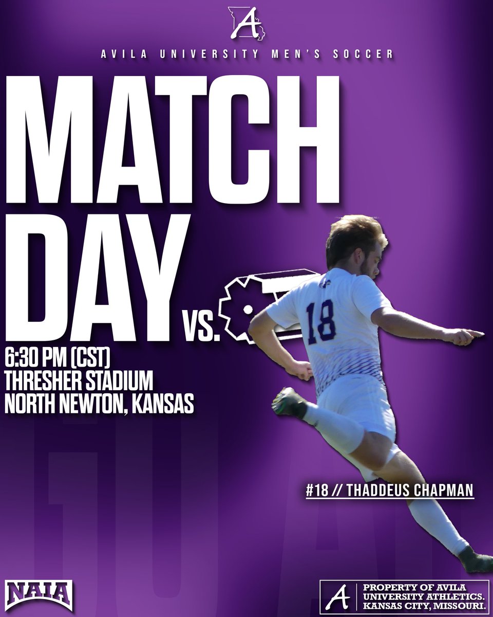 MATCH DAY🦅 

🆚 | Bethel
📍 | North Newton, Kansas
⌚️ | 6:30 PM (CST)
🖥️ | kcacnetwork.com/avila/?B=722356
💻 | avilaathletics.com/sports/msoc/20…