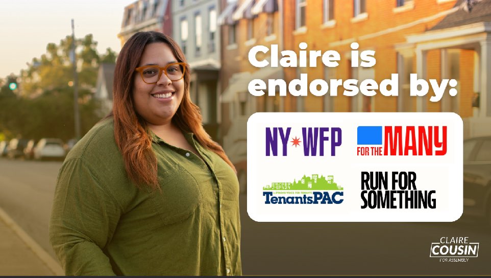 🚨 ENDORSEMENT ROUND-UP 🚨

I’m proud to have been endorsed for Assembly District 106 by four fantastic progressive powerhouses: @NYWFP @ForTheMany @tenantspacny @runforsomething!