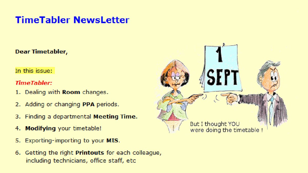 TimeTabler_UK's tweet photo. If you would like to join our NewsLetter Mailing List, please complete the form here : https://t.co/MyqYt31gY0
  
The NewsLetter contains timetabling tips and ideas pertinent to the time of year, whether you use TimeTabler or not.
  
#TimeTabler #NewsLetter https://t.co/7BFxgKAlU6
