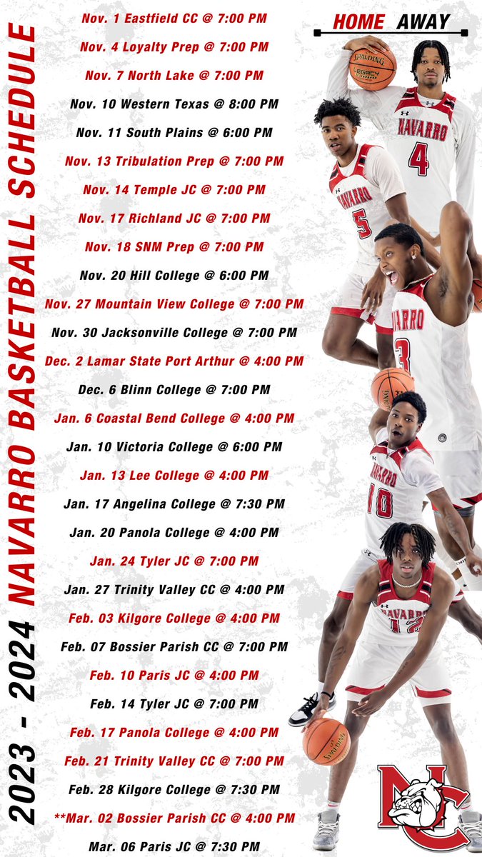 Navarro Basketball 2023 - 2024 Season Schedule‼️
🐶🐾🏀