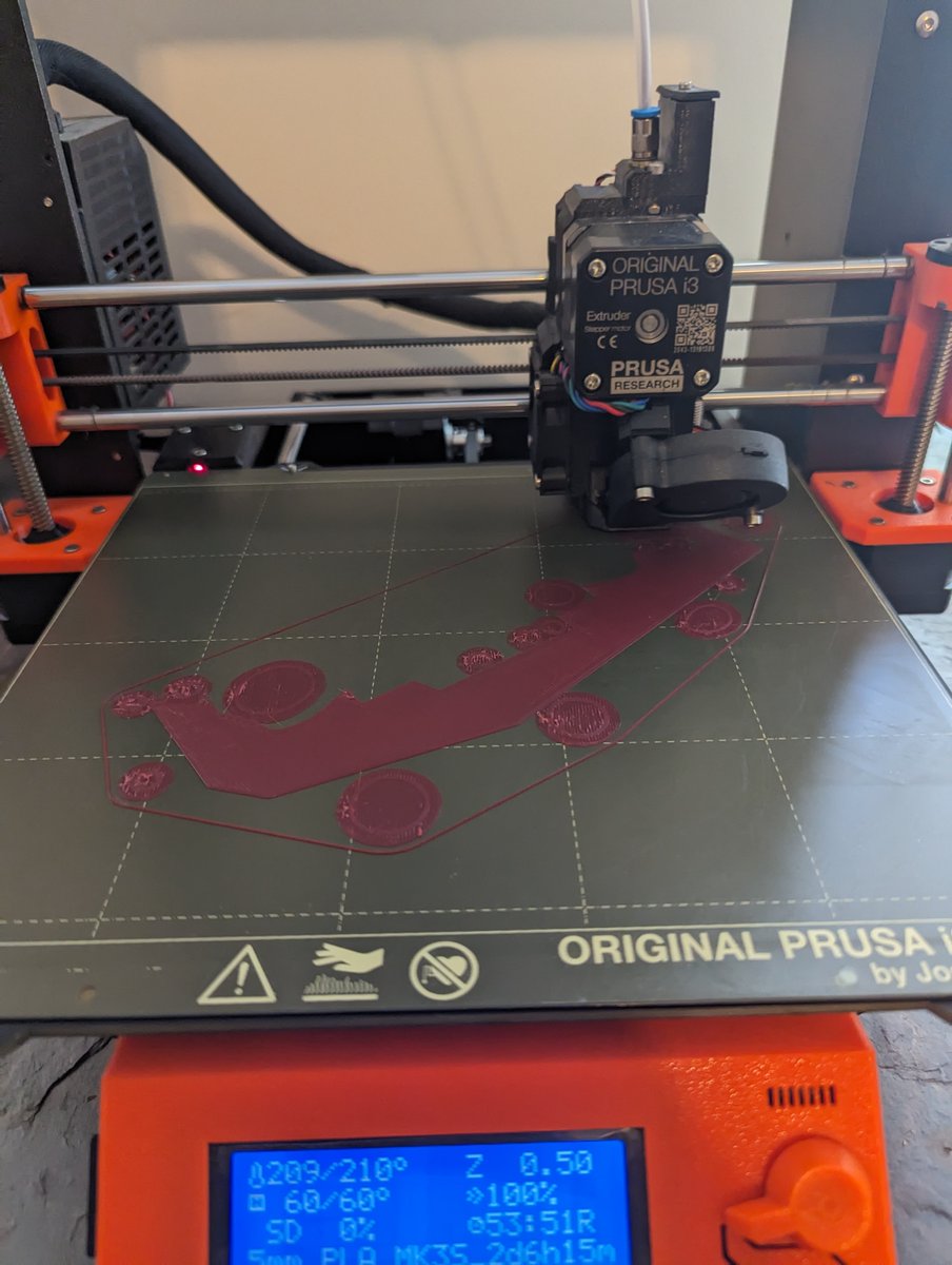 bornholtz's tweet photo. Largest #3dprint for me so far. 54 hours. Building @V1Engineering LowRider CNC and printing the parts on my @Prusa3D. #firstlayerporn https://t.co/3MkbC3gG8w