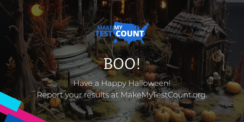 MakeMyTestCount's tweet photo. 👻 BOO 👻   

Didn’t mean to scare you, but #COVID is still here...  

Don't forget to report your results on #MakeMyTestCount: https://t.co/Mdeh8WuLd8

#HappyHalloween #Halloween https://t.co/u1JiZ3c11V