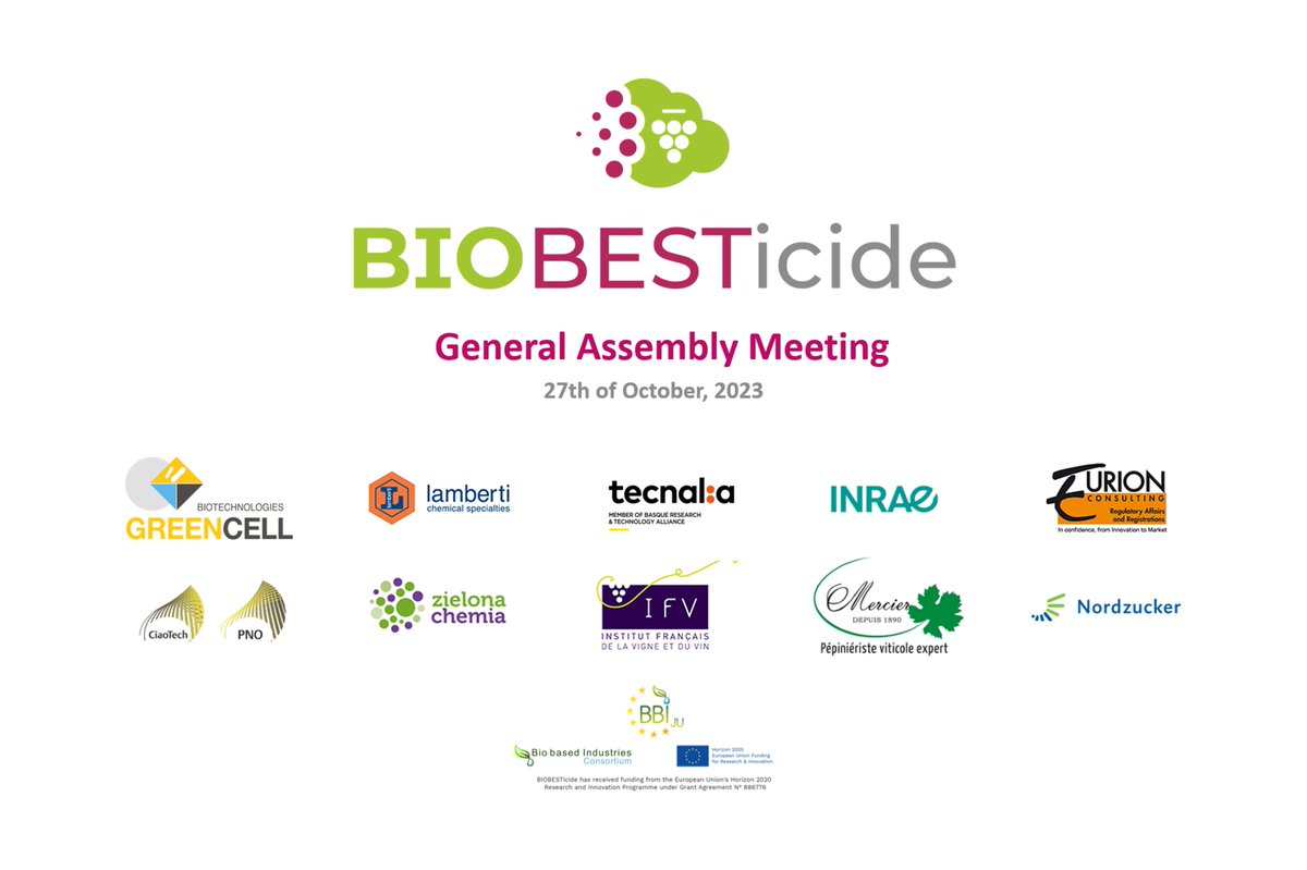 On October 27th, 2023, the @BIOBESTicide Project partners gathered virtually for the project's 7th General Assembly. Discover more 👉 lnkd.in/dKVhDNFR 
#sustainableagriculture #farm2fork #biopesticides