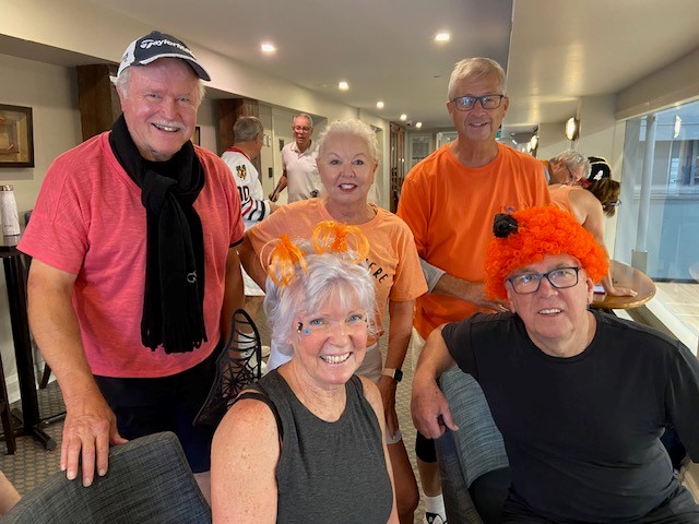 THEOAKVILLECLUB's tweet photo. Our Pickleballers know how to have a Halloween Party.... "We had a great turnout with 32 players. Awards were given for Best Outfit, winners of quiz and best hummers! Thanks to James, servers, Meghan and Alex, and Jennifer Aziz for organizing. https://t.co/52Y9T8ezya