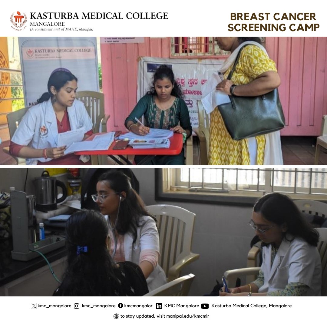 KMC_Mangalore's tweet photo. RadX, the Undergraduate Society of Radiology at KMC Mangalore, held a 3-day Breast Cancer Screening Camp with clinical exams and mammography referrals, screening 48 women and spreading awareness with city-wide flyer distributions

#BreastCancerAwareness #KMCMangalore https://t.co/yEuWOoA2uU