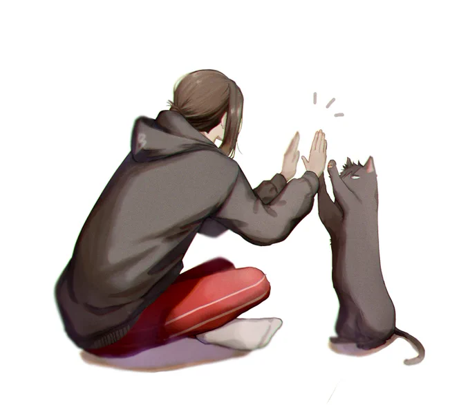 ハイタッチにゃ