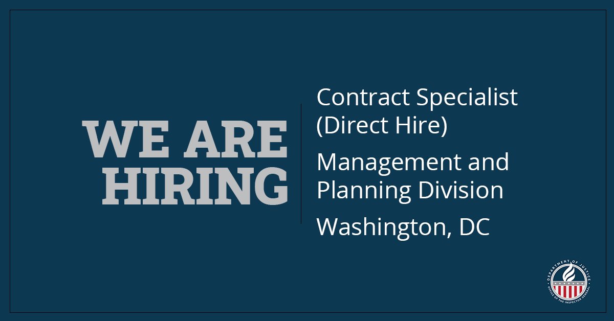 We are hiring a GS 13–14 Contract Specialist to manage and direct the full range of acquisition planning, negotiations, award, modification, management/administration, and termination of contracts. Apply by 11/3 @USAJOBS: usajobs.gov/job/757708000