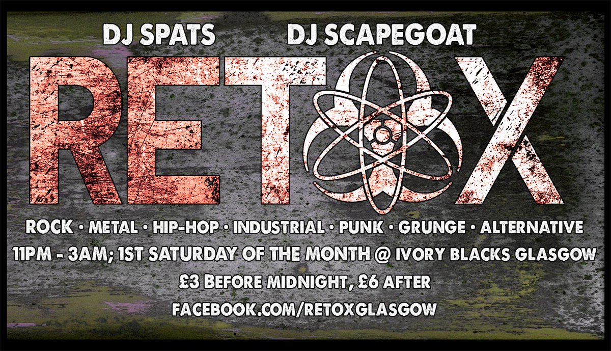Ivory Blacks Glasgow (@ivory_blacks) on Twitter photo Thursday - G Note Events Presents - Pentacide, Mean & Filthy, Sinister Flynn & Dr Void & The Skinjobs 
Friday - The Members + support, 8pm, 18+
Saturday - The Zombie Economists + Party at The Palace + Exploding Onions + Frantic Love, 7pm, 18+
Followed by Retox Glasgow 11pm Thursday - G Note Events Presents - Pentacide, Mean & Filthy, Sinister Flynn & Dr Void & The Skinjobs 
Friday - The Members + support, 8pm, 18+
Saturday - The Zombie Economists + Party at The Palace + Exploding Onions + Frantic Love, 7pm, 18+
Followed by Retox Glasgow 11pm