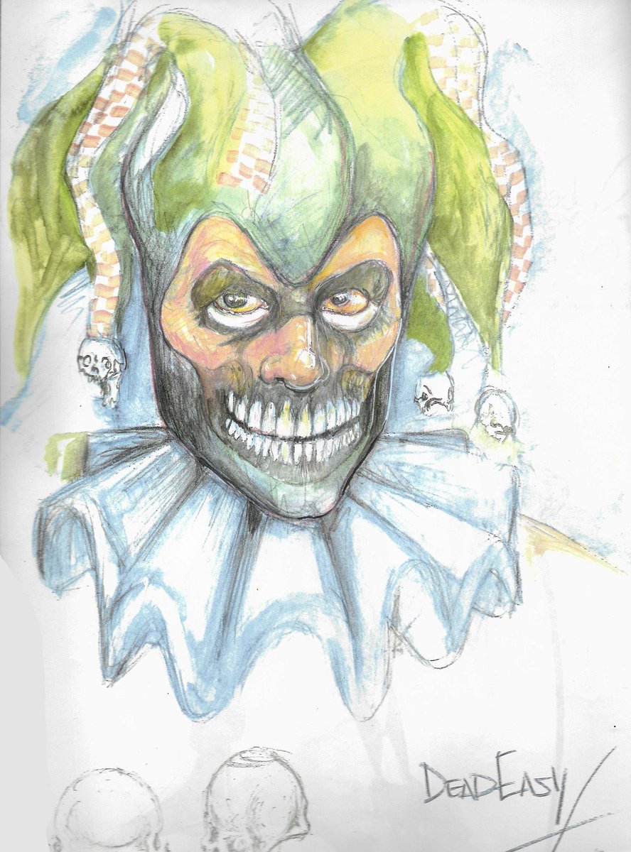Concept art of Harlequin from the unproduced Tales From the Crypt movie Dead Easy, as discussed on our latest episode. (Art from <a href="/ToddMasters/">Todd Masters</a>)