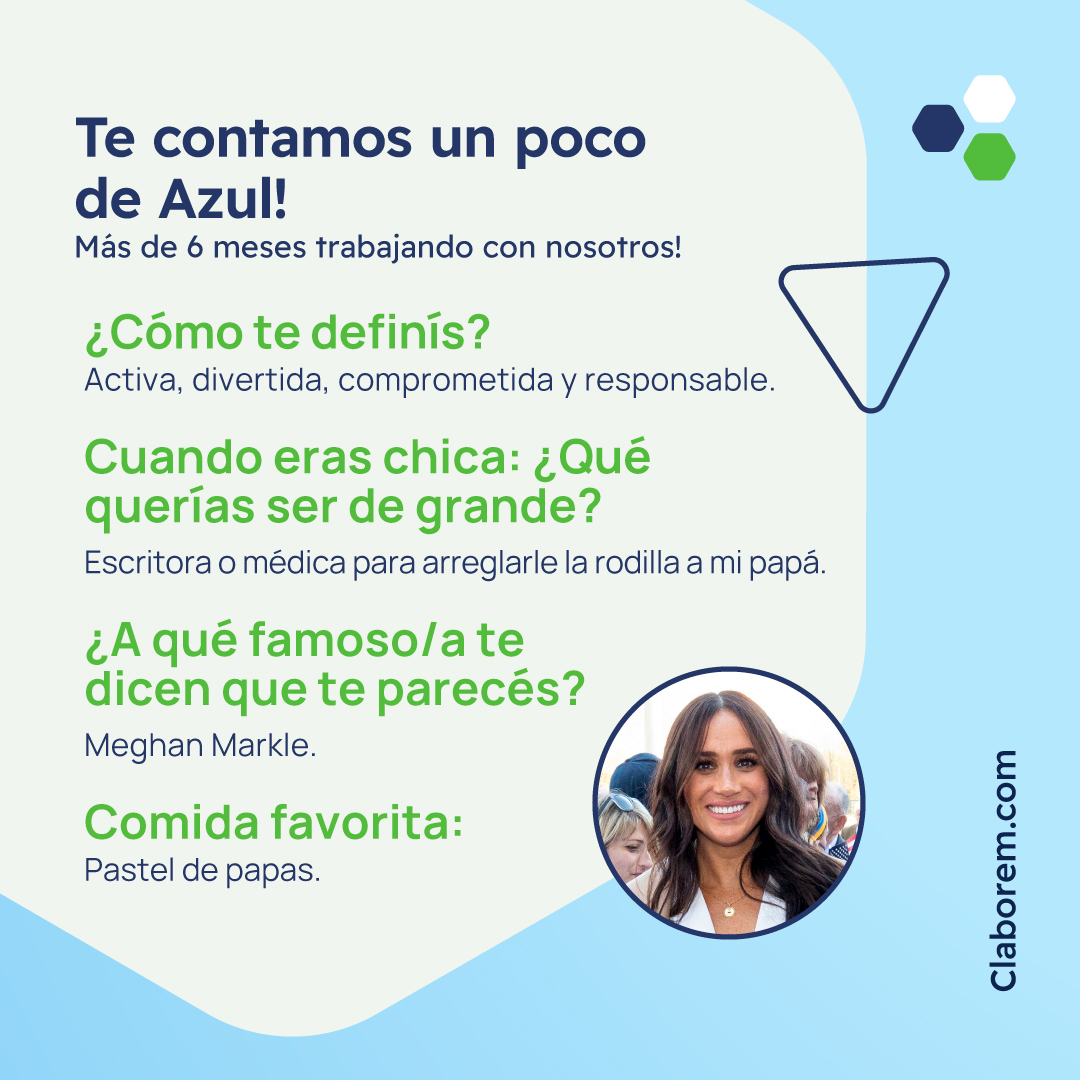CLaborem's tweet image. ☺️ ¡Les presentamos a Azul!

🙌 ¡Gracias por ser parte de nuestro equipo!

#Laborem #ProcesoDeControl #ControlDeContratistas #GestiónDocumental #ControlDeProveedores #TransformaciónDigital #ControlDocumental #ResponsabilidadSolidaria #EmpresasContratistas #Proveedores #Argentina