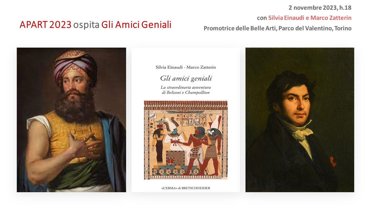 straneuropa's tweet image. Un altro esperimento
"Gli amici geniali"
La straordinaria avventura di Belzoni e Champollion
Venite a sentire la storia giovedì 2, alla Promotrice del Valentino, Torino
#Apart 
@LaStampa @luciacaretti @robertocoaloa @FGoria