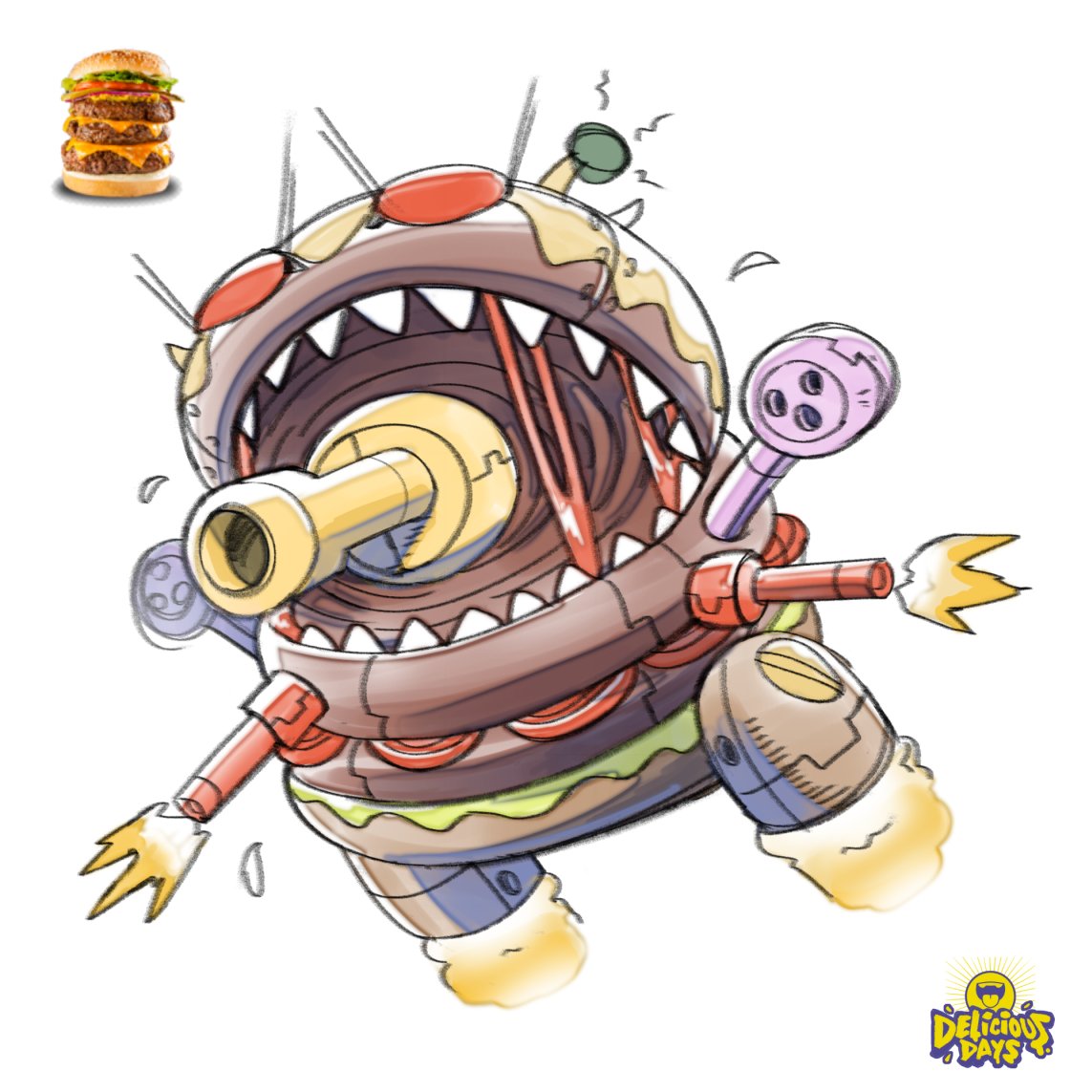 rakun01_'s tweet photo. Hi everyone I'm continuing my personal project Delicious Days, just a reminder of the first 4 Hamburger monsters.
Name: Frambergs
1-Cheese Framberg
2-Bacon Framberg
3-Mecha Frambeg
4-Cerberus Framberg
#deliciousdays #monsters #frambergs #hamburguers #rakun01 #chardesign https://t.co/GgjKFxtE8a