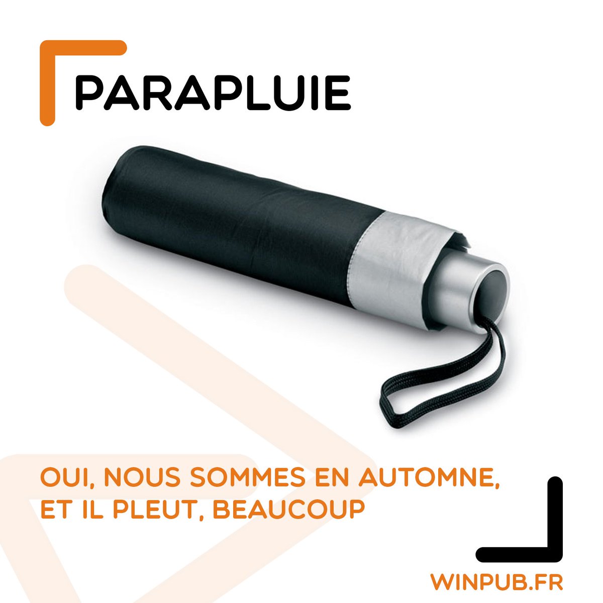☂️ Oui, nous sommes en automne, et il pleut, beaucoup.

🌧️ Passez entre les gouttes avec notre parapluie pliable personnalisable.

📡 Chaque pan est une occasion de communiquer !

💻 Disponible ici winpub.pulse.ly/31xjqk22q9