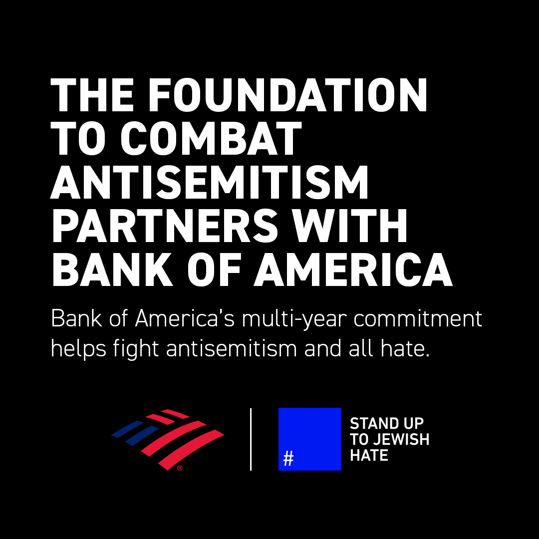 .@BankofAmerica’s multi-year commitment will help raise awareness of the #🟦 as the universal symbol for standing up to all hate. We thank and applaud Bank of America as the leadership and organization works to #StandUpToJewishHate. @BofA_News