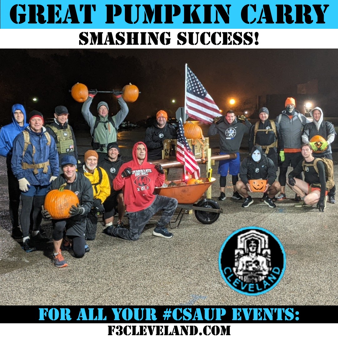 F3Cleveland's tweet photo. Conquered the Great Pumpkin! Until next stay #CSUAP
#f3cleveland #f3indy https://t.co/EbRERjF1S4