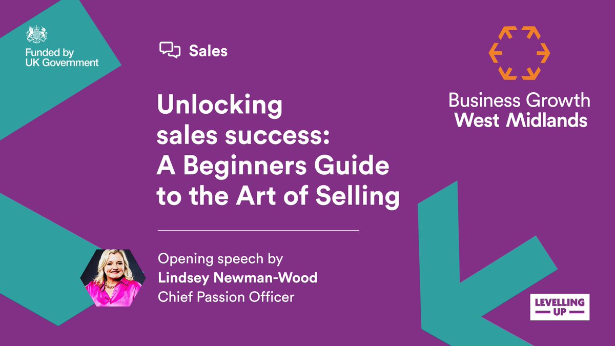 Business leaders and entrepreneurs, discover how to boost your sales. Join the first in our new series of business webinars (which are FREE to join as they are fully funded by Government)  

Thursday 2 Nov, 9.30-11.00  Register: businessgrowthwestmidlands.org.uk/events/unlocki…