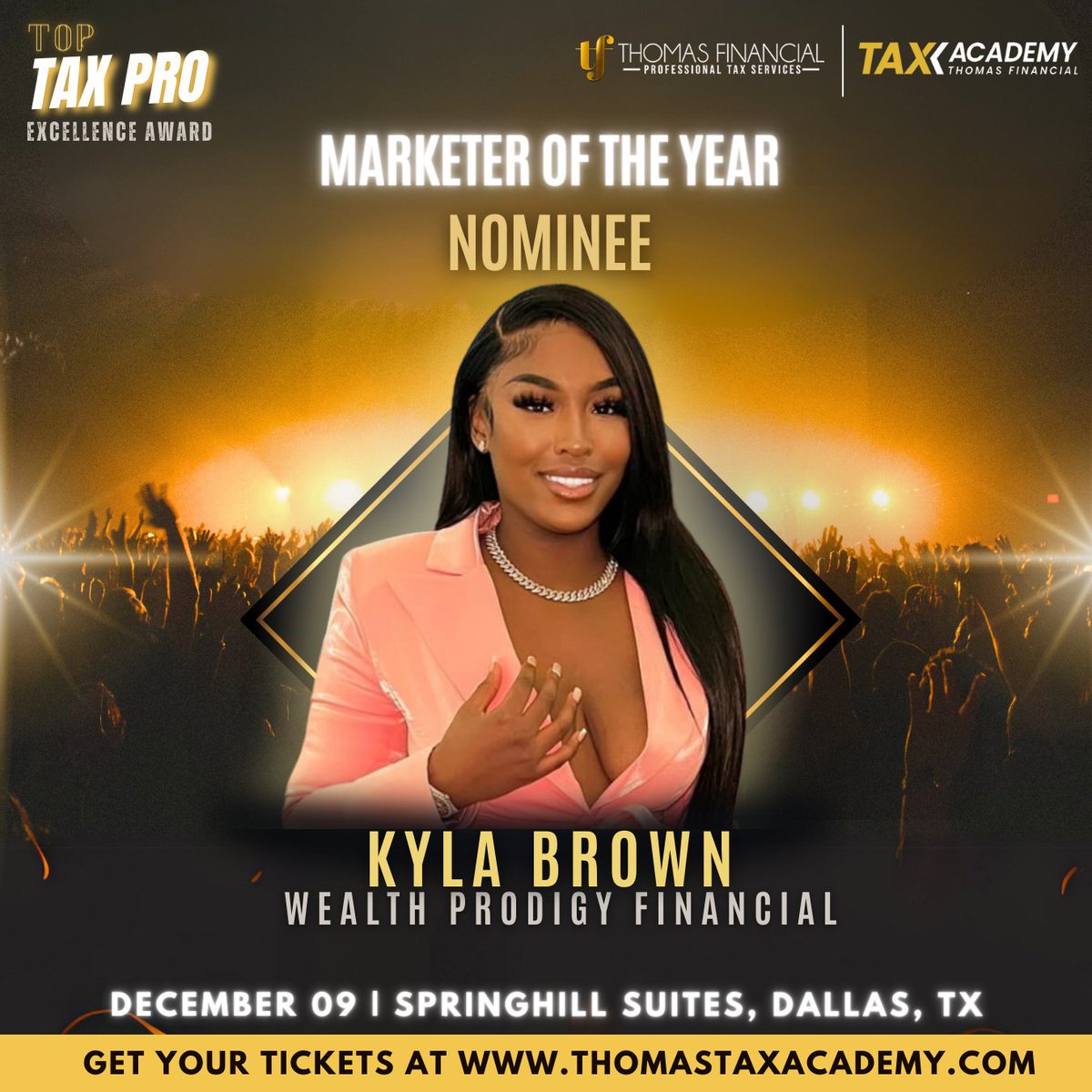 thomasfinllc's tweet image. Join the excitement at Thomas Financial's Tax Summit on Dec 9th at Springhill Suites, TX, where we'll bestow the prestigious Top Tax Pro Excellence Award.

Vote for your Marketeer Talent of the Year here 👉 bit.ly/TopTaxProExcel…

#MarketeerOfTheYear #TFTaxSummit #DallasEvent