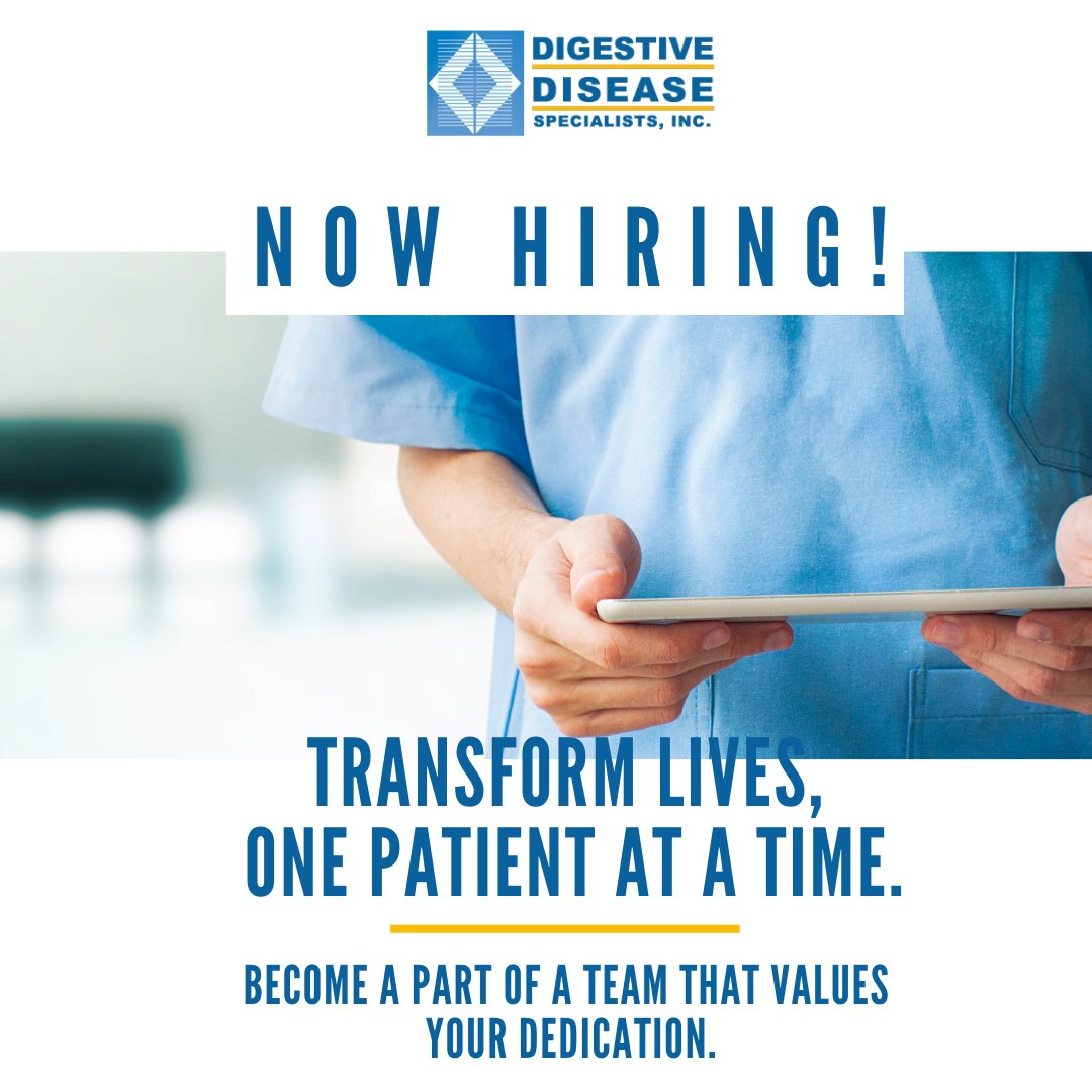 Passionate about healthcare? Digestive Disease Specialists are hiring RNs & endoscopy Techs! Top benefits, 401K, no nights/weekends/calls/holidays & 4 ten-hour shifts. Specializing in Colon Screening & endoscopy. Dial 405-370-7755! 🌟

#WorkLifeBalance #MedJobs