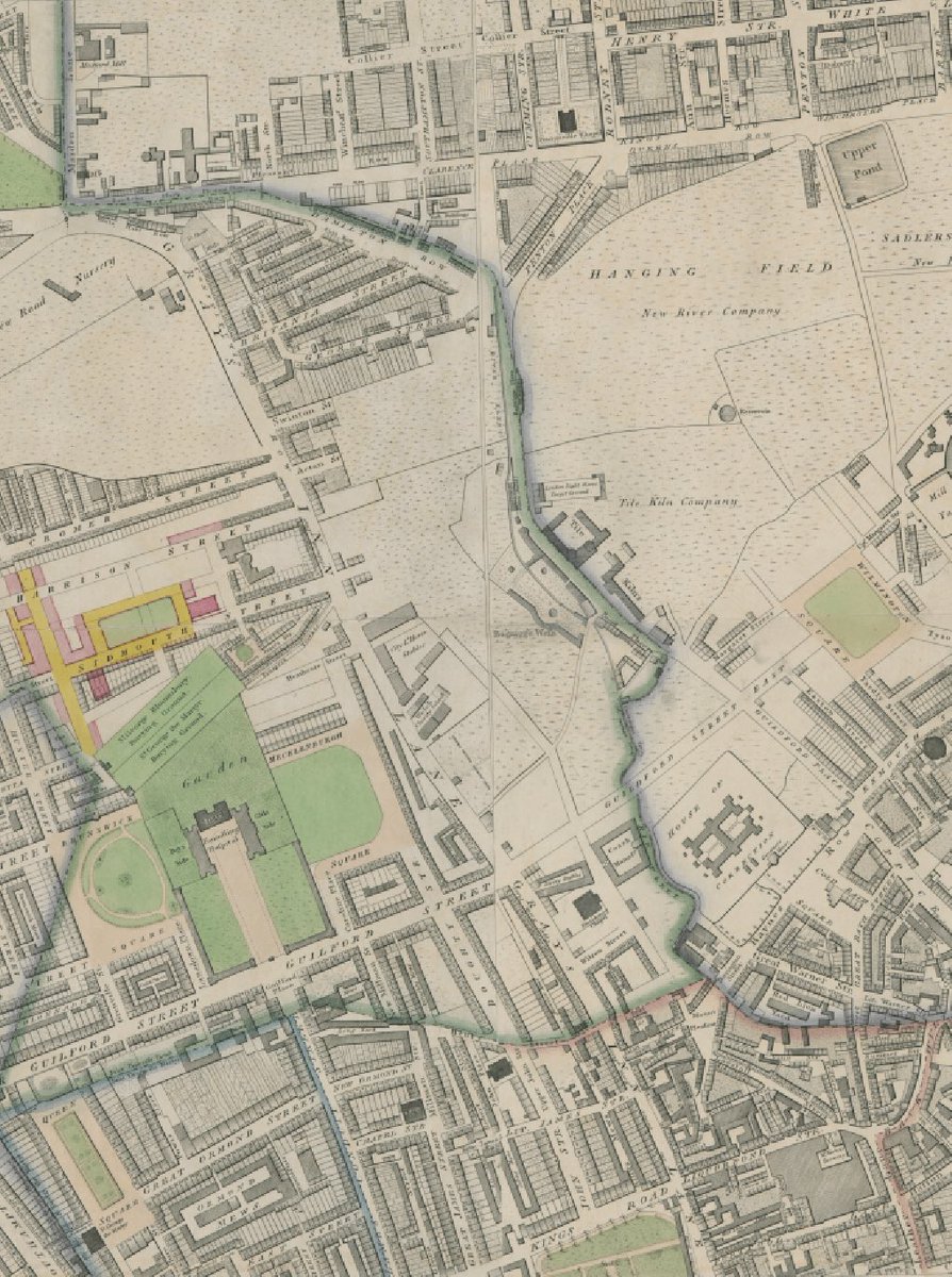 To mark #MapMonday why not join me in a leisurely stroll along the banks of London’s River Fleet? And let’s allow William Faden, through the medium of his 1819 revision of Horwood’s map, to be our guide… #MappyMonday