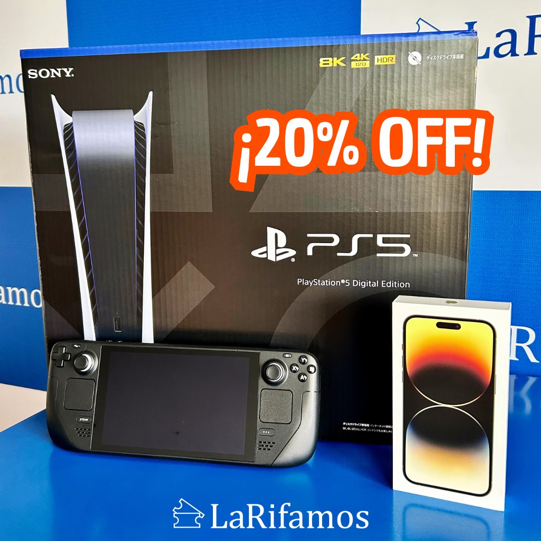 🎁 ¡Les dejamos un 𝟮𝟬% 𝗢𝗙𝗙 para los próximos sorteos! 🎁

🔹 iPhone 14 Pro Max
Sorteo 7/11

🔹 PS5
Sorteo 9/11

🔹 Consola Valve
Sorteo 10/11

Canjeá tus descuentos acá:
larifamos.com/campaigns