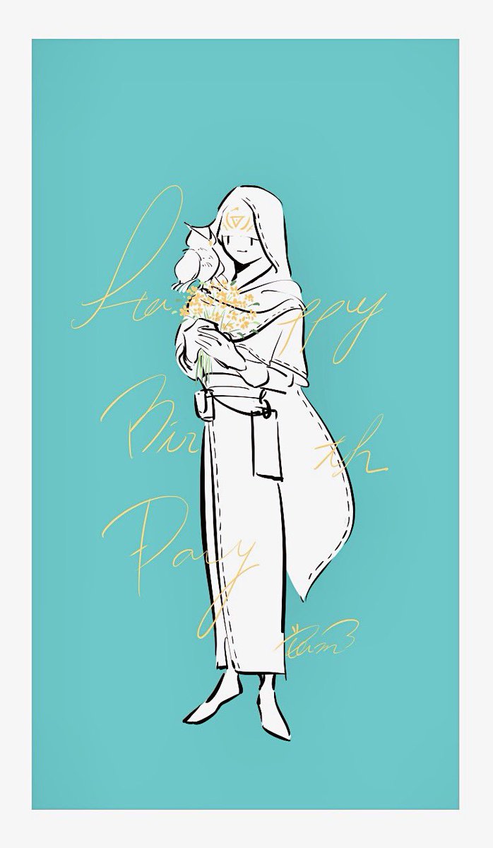 1boy flower solo hood male focus robe holding  illustration images