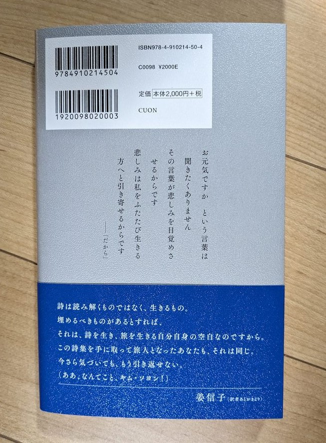 kyo_nobuko's tweet photo. シンプルできれいで不穏な装丁。
中身とぴったり。

とてもよい詩集です。 https://t.co/PiTWhoeyCM