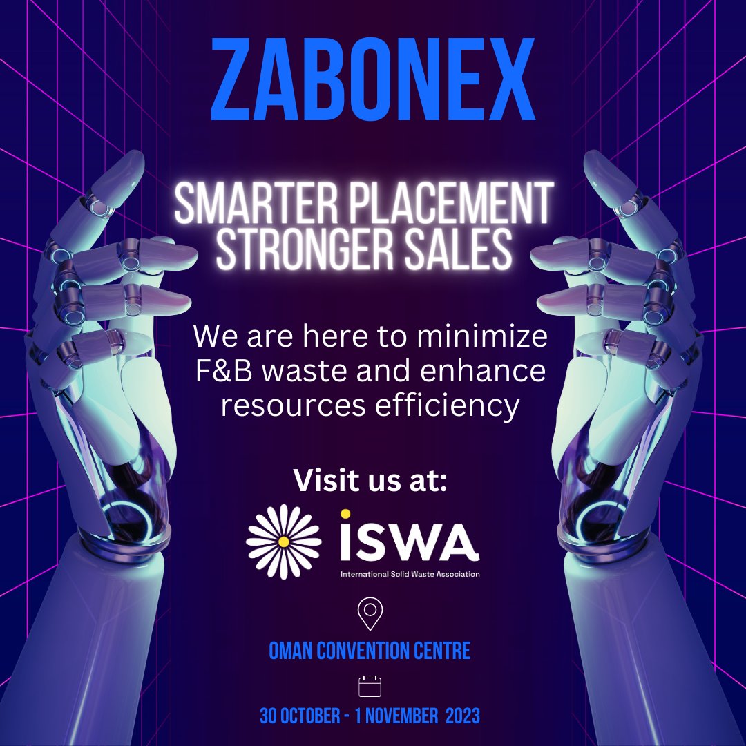 ZabonEx's tweet photo. Meet us at @iswa2023om to explore our innovative solution that empowers sustainability practices to reduce #foodandbeverage waste and enhance resource efficiency.
#oman #circulareconomy #sustainability #startup #innovation #iswainternational #iswa2023 #netzero #globalaction #عمان https://t.co/i63QES17cE