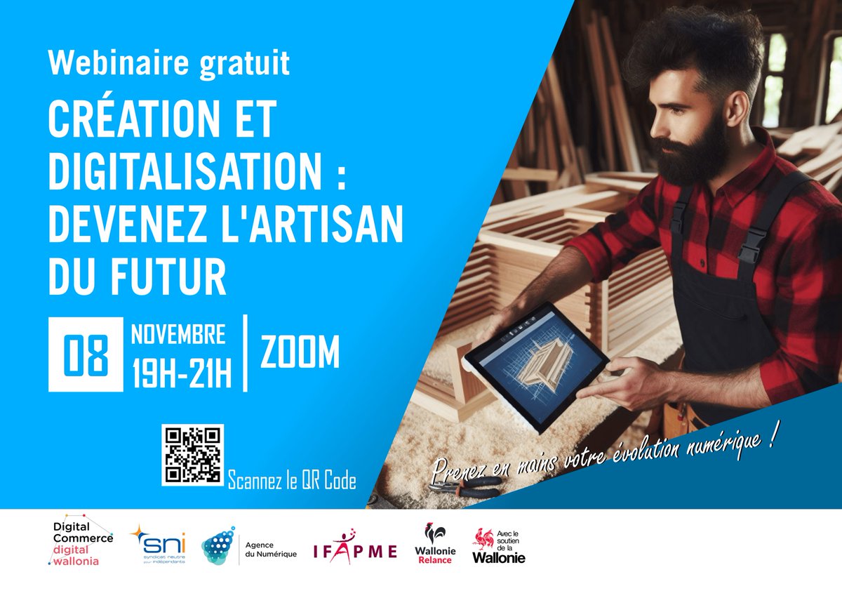 Digital Commerce : Devenez un.e pro des réseaux sociaux pour promouvoir efficacement votre entreprise grâce au webinaire "Création et Digitalisation : Devenez l'artisan du futur" le 8 novembre à 19h sur Zoom !

Infos et inscriptions ici → ifapme.be/digitalcommerce