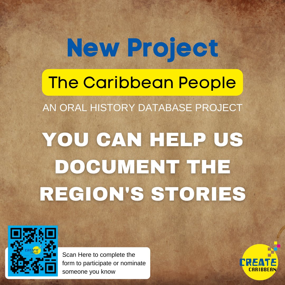 #TheCaribbeanPeople is a multimedia oral history project that aims to archive the ways that knowledge about the #Caribbean is preserved, democratized and shared.   
Register now - shorturl.at/acik4

#Dominica 🇩🇲