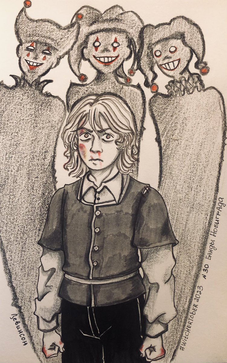 veralevina15's tweet photo. Witchertober 2023, day 30 
Topic - Novigrad gangs 

“This all be yours, boy. If you survive”.  So spoke Alonso Wiley to his son Cyprian, who would later become infamous as Whoreson Junior. 

#witchertober #inktober2023 #thewitcher #ведьмак #novigrad #whoresonjunior #gwent https://t.co/acyVyLf5pZ
