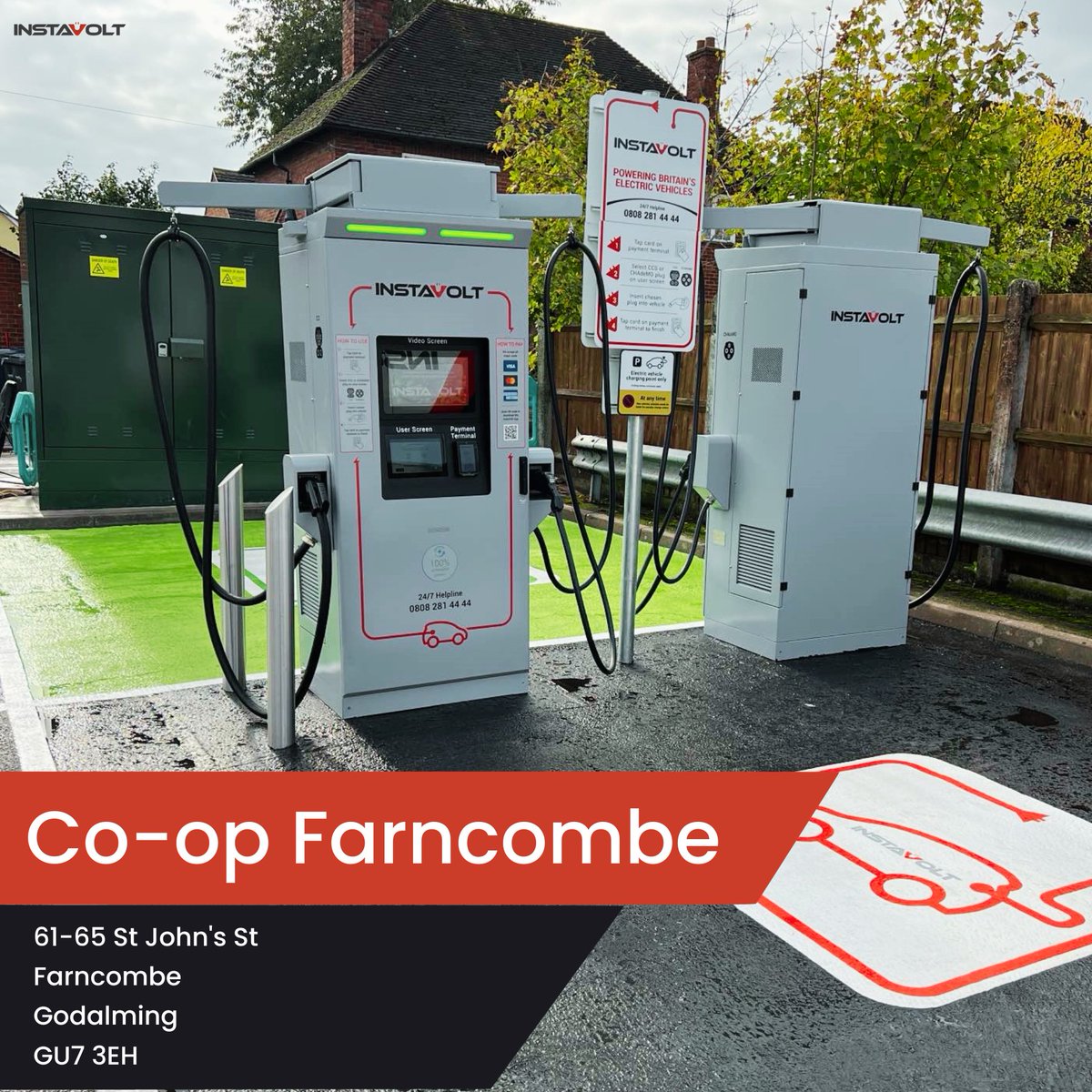 InstaVoltUK's tweet image. We've opened a landmark new site at Co-op Farncombe, just 5 minutes north of Godalming!

⚡️ Up to 160kW
☕️ On-site amenities
♿️ Fully accessible bay
📌 maps.app.goo.gl/PQhz2fqAMryrDt…

---

#TimeToRecharge