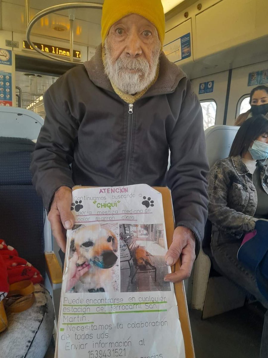 GENTE, A VER SI PODEMOS LOGRAR EL MILAGRO. Este hombre busca a su perrita, desesperadamente. La "Chiqui" puede estar en cualquier estación del Ferrocarril San Martín, en Bs As. Si alguien la ve, no siga de largo, llame a ese número y avise,por fa! 🙏