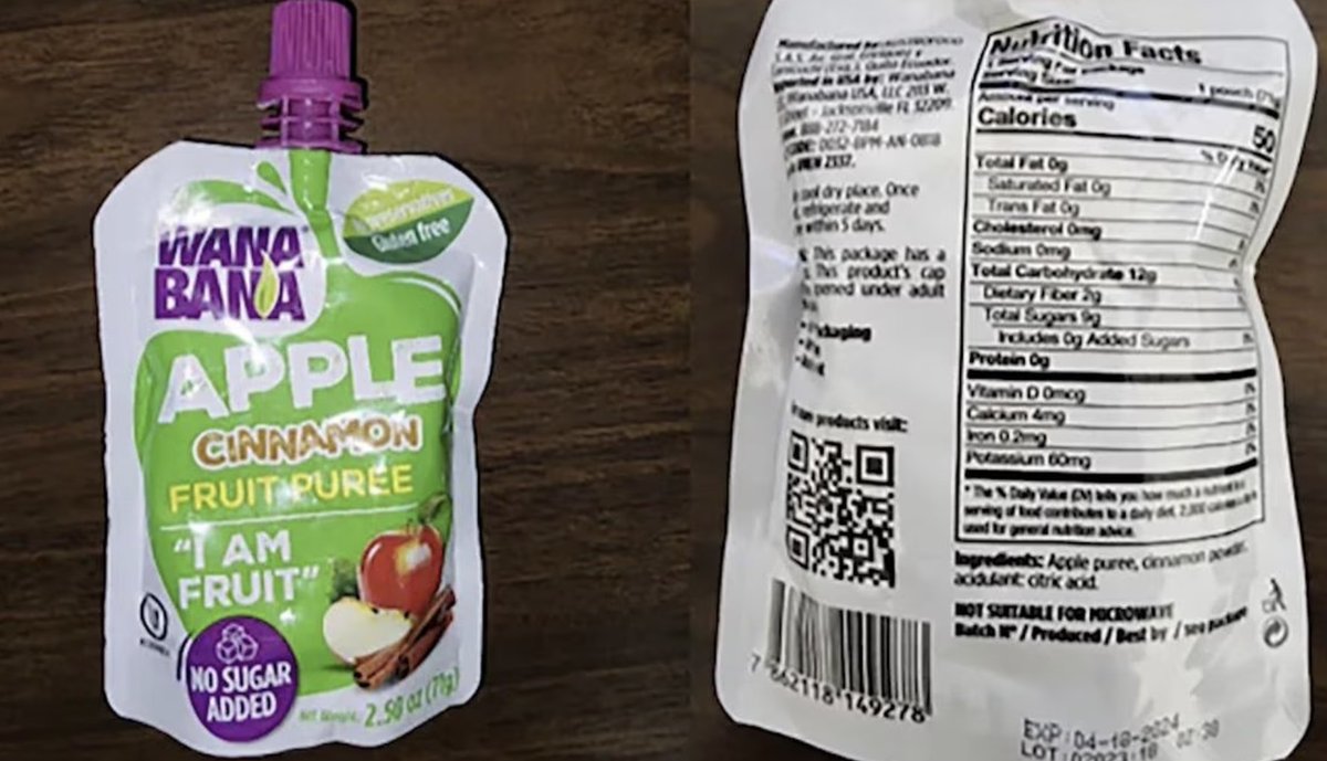 ON YOUR SIDE CONSUMER ALERT: FDA says WanaBana fruit puree pouches may contain dangerous levels of lead: ky3.com/2023/10/30/fda…