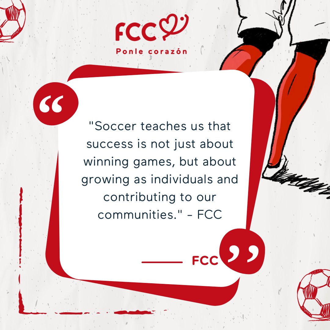 ⚽🌟 Soccer is more than a game; it's a powerful teacher. Success isn't just about winning matches; it's about personal growth and community impact. Learn from the field to empower yourself and your community! 🌟🙌 #MondayMotivation #FCCSoccer #TeamworkWins