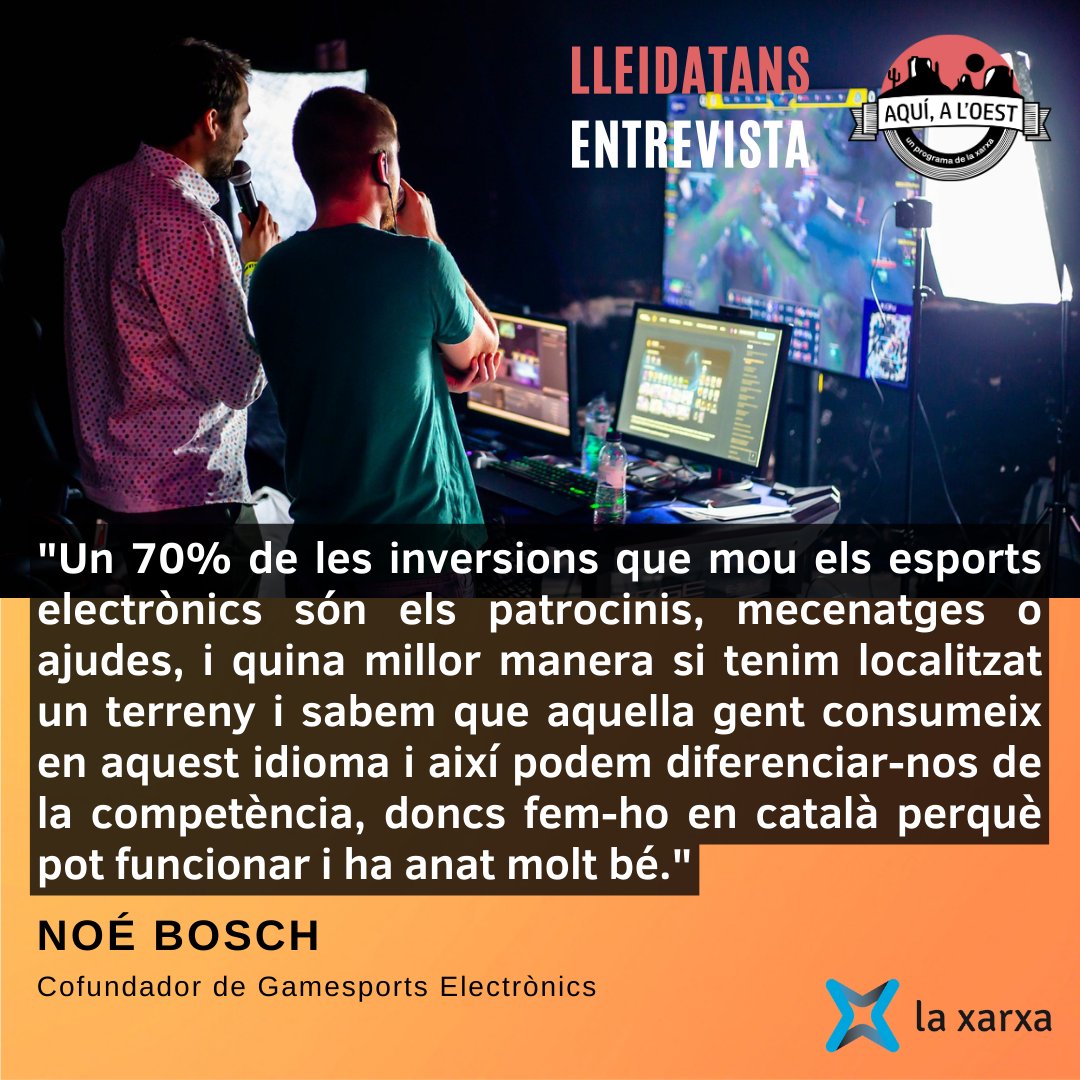 Avui coneixem Gamesports electronics creat l'any 2020 per dos joves lleidatans. I que acaba d'assolir una fita històrica! S'ha convertit en el primer canal de gaming en català partner de Twitch.

📻L'entrevista avui a partir 17.15h a la teva ràdio.