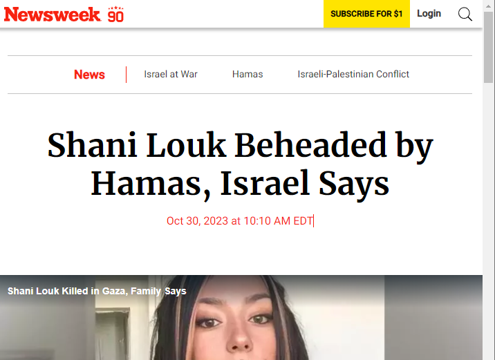 🧵There is no evidence that Shani Louk was beheaded and her entire skull found. However, numerous outlets like <a href="/BILD/">BILD</a> and @newsweek have gone with headlines like, 'These animals chopped off her head', but this is a direct quote from Israel's president <a href="/Isaac_Herzog/">יצחק הרצוג Isaac Herzog</a>  #GazaWar