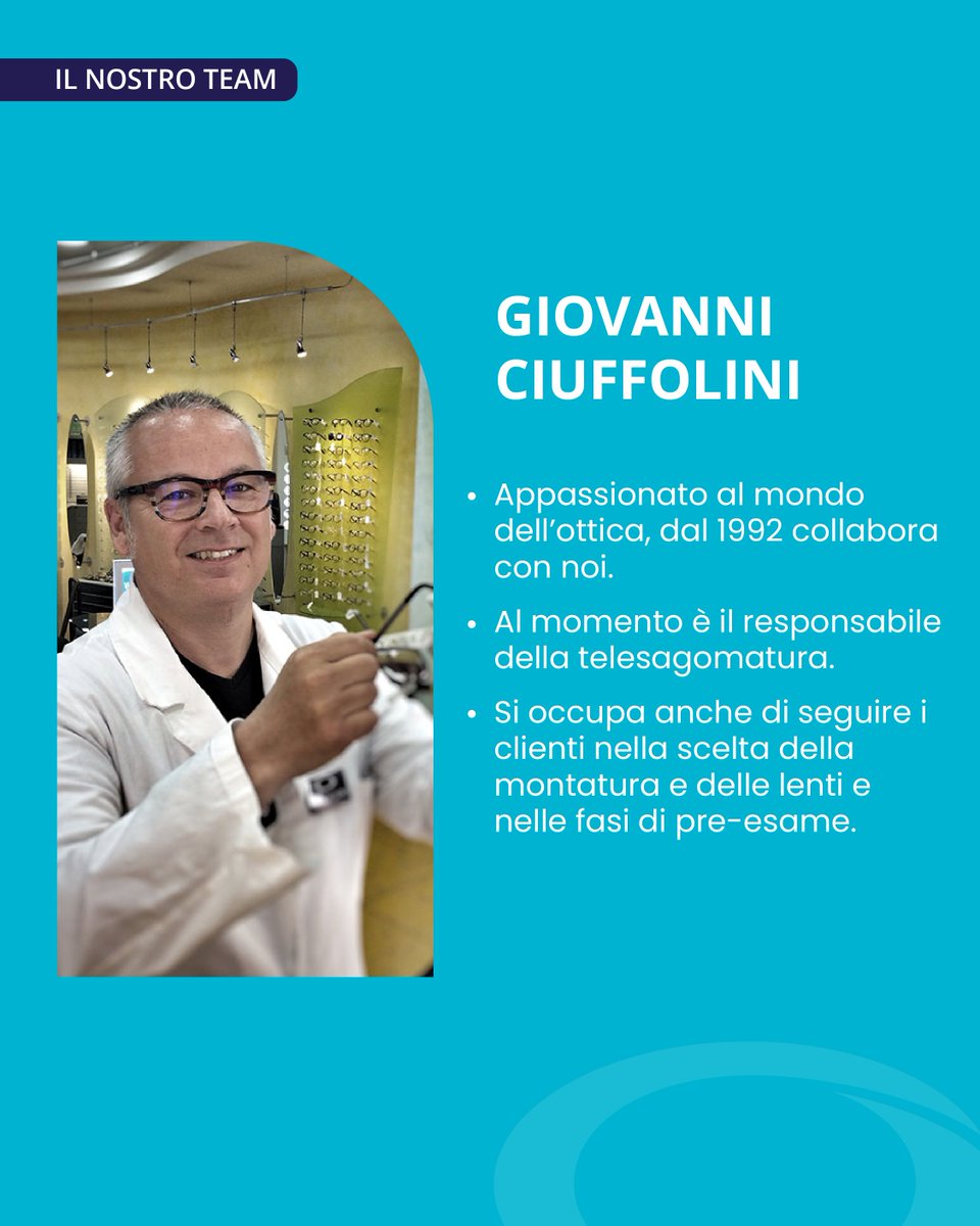 👓 Il nostro #team è formato da professionisti del settore che ogni giorno danno il massimo per aiutare i tuoi occhi.  ✨ Oggi è il momento di presentarvi Giovanni!  #OtticaCiaroni #WePesaro