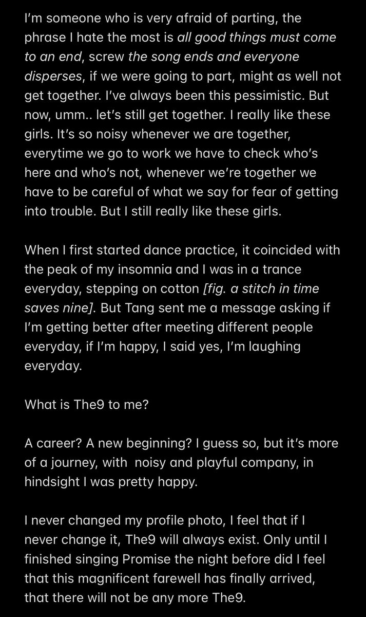 acekeyin's tweet photo. keyin weibo update

“my girl group career is over, but i’ll always love the9
goodbye the9 xie keyin
xie keyin charge!” https://t.co/3Gij0LW65Z