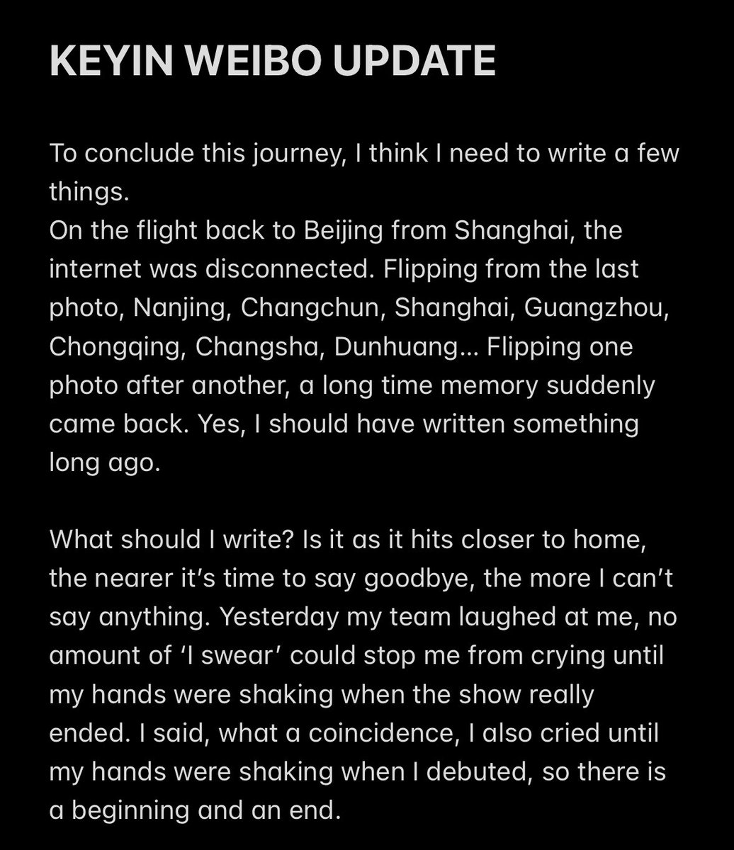 acekeyin's tweet photo. keyin weibo update

“my girl group career is over, but i’ll always love the9
goodbye the9 xie keyin
xie keyin charge!” https://t.co/3Gij0LW65Z