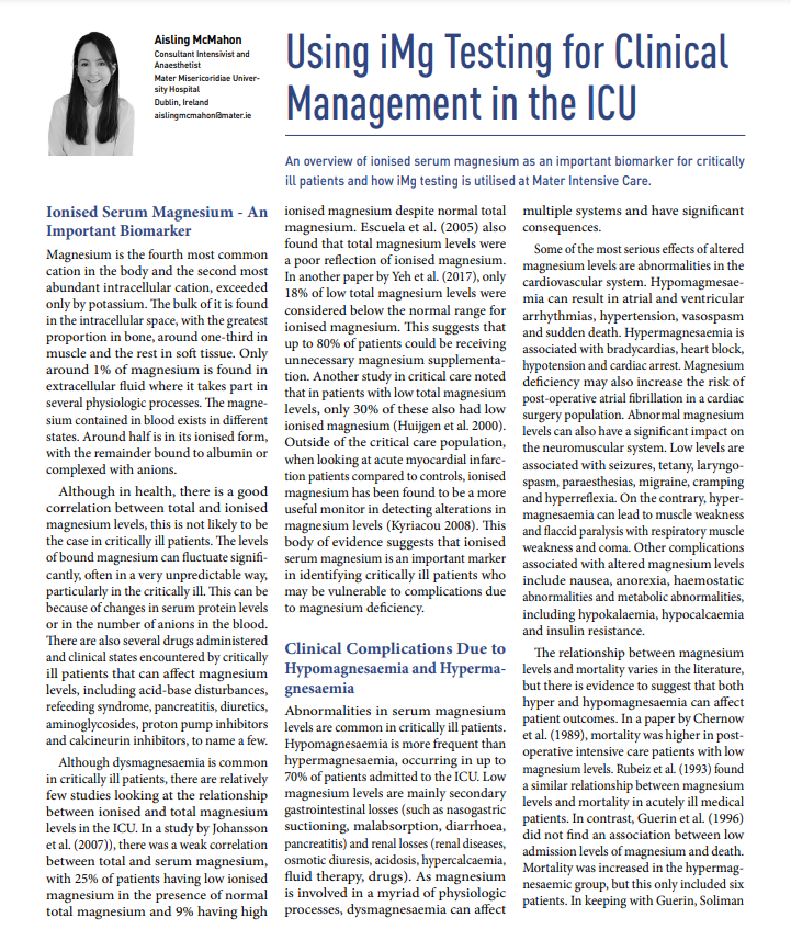 ICU_Management's tweet photo. An overview of ionised serum #magnesium as an important #biomarker for critically ill #patients and how #iMg testing is utilised at Mater Intensive Care.

https://t.co/oxMP6M2Rgm

#CriticallyIll #IntensiveCare https://t.co/lz8F8ERsas
