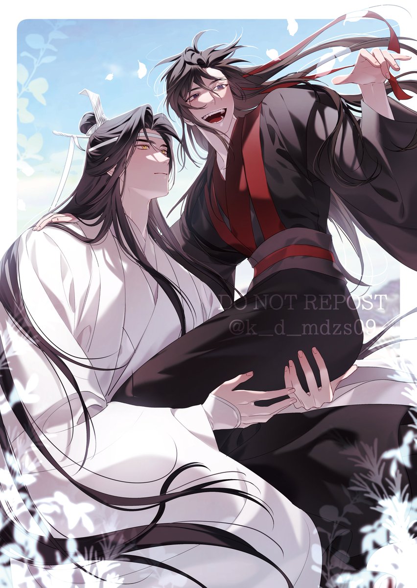 2boys multiple boys chinese clothes male focus long hair hanfu robe  illustration images
