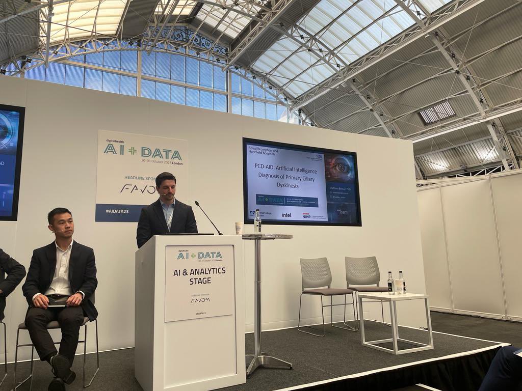 Presented today my work on PCD diagnosis and AI at <a href="/HealthAIData/">DIGITAL HEALTH AI + DATA</a> during the session « AI in clinical imaging and diagnostics, progress so far »  #AIDATA23 <a href="/RBandH/">Royal Brompton and Harefield</a> <a href="/ImperialNHLI/">NHLI</a> <a href="/IntelUK/">Intel UK</a>