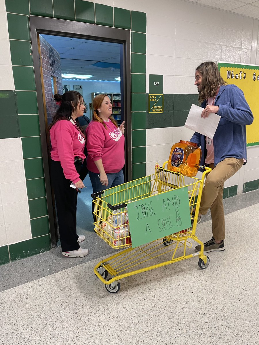AdamHatcherGW's tweet image. Joke and a Coke — Staff either get to laugh at the joke or suffer through it — either way they win a drink!!  Go Gators!