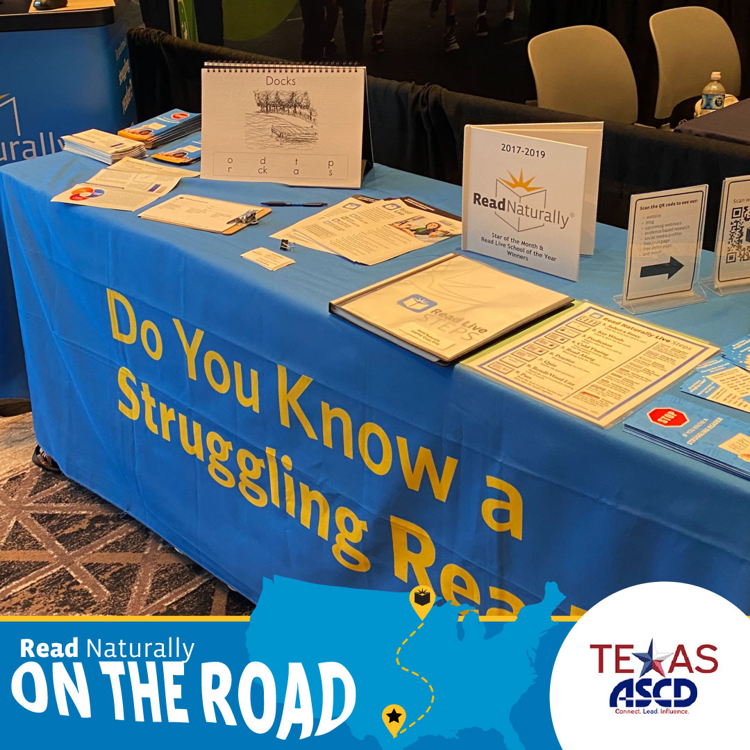 ReadNaturally's tweet photo. We're at Texas ASCD through tomorrow! Stop by our booth 14 to spin the prize wheel and learn how your struggling students can become better readers with Read Naturally's programs. @txascd #TexasASCD https://t.co/CEdh7MWilb