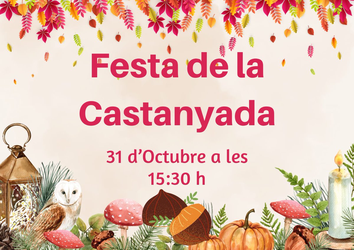 Recordeu famílies d'educació infantil 🔊
Demà us hi esperem a les 15:30h per celebrar plegats la festa de la castanyada 🌰 🎉 #I3Farigola #I4Farigola #I5Farigola