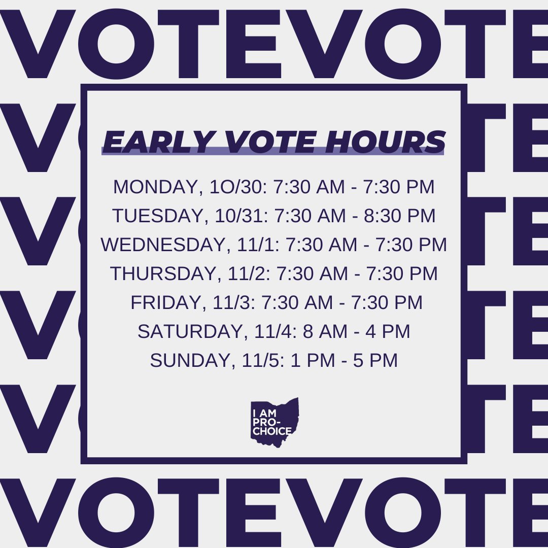 ✨ Election Day is just around the corner! If you're planning to vote early this election, your early vote location will be open *all week* - head to VoteOhio.gov to find your early voting location and any other info you might need to vote. #VoteYesOnIssue1