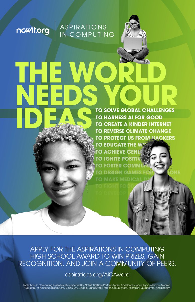 DrEsohe's tweet image. Do you know any High school students or are you one? 

Join the Aspirations in Computing Award Workshop and get application help from @NCWIT staff and a past winner

Register Here 👉 cuboulder.zoom.us/meeting/regist…… 

#NCWITAiC24 #NCWIT #NCWITAiC