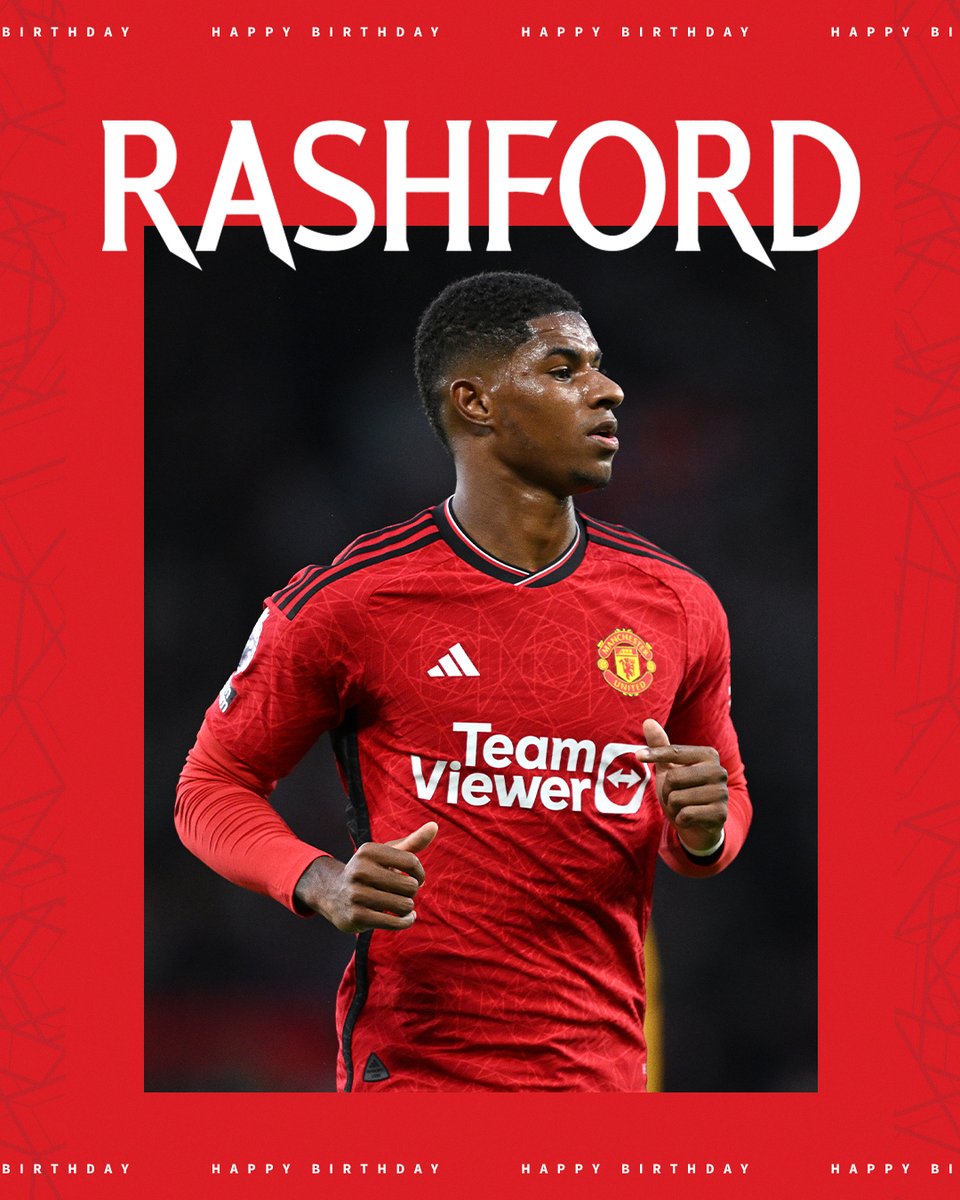 ManUtd's tweet image. Best wishes to @MarcusRashford on his birthday 🎈

#MUFC