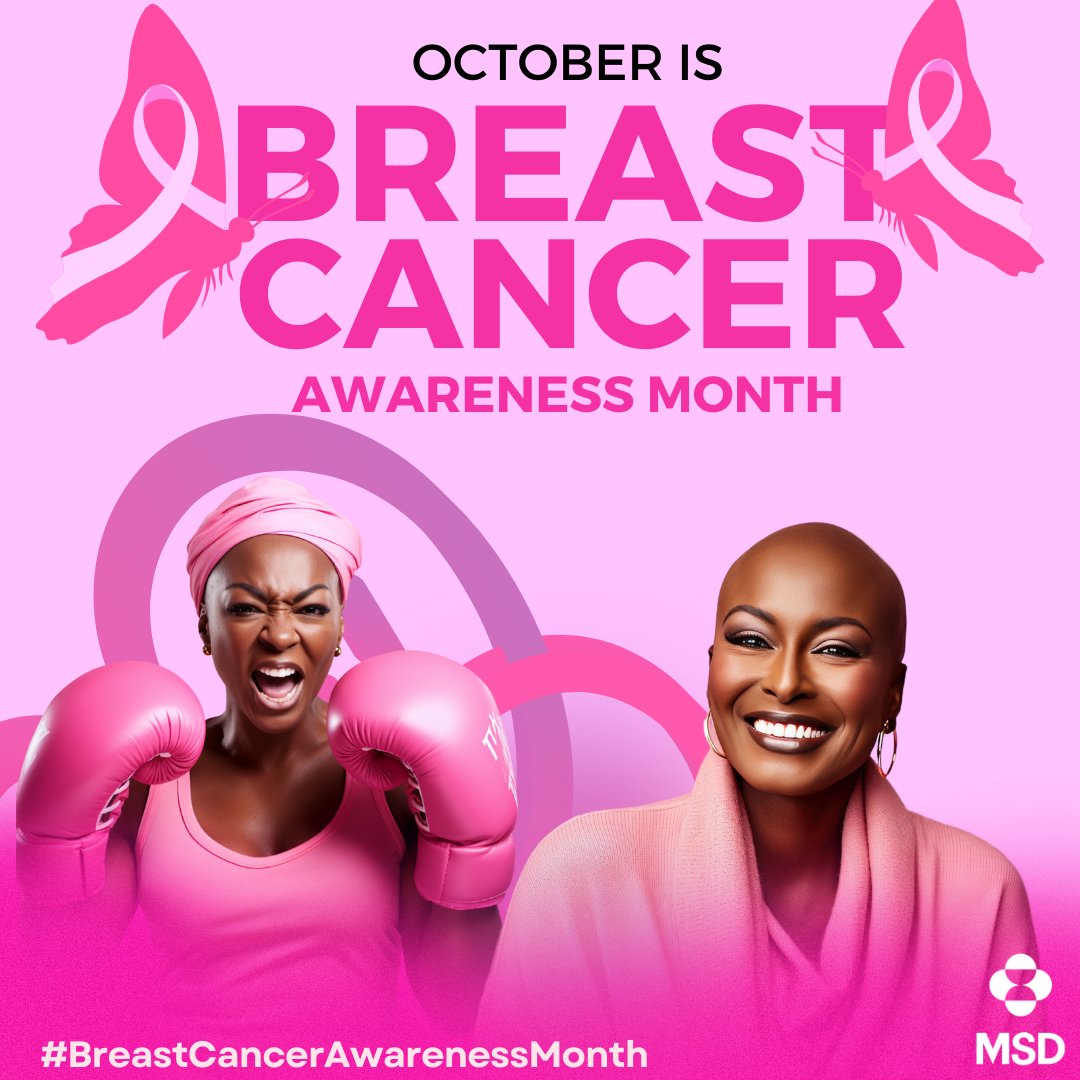 MSD_Sub_Saharan's tweet photo. Breast cancer is the second most common cancer in women after skin cancer. This month, MSD is focusing on raising awareness about breast cancer prevention, screening, and treatment and more. #BreastCancerWithMSD #BreastCancerAwarenessMonth #MSD #MSDSubSaharan https://t.co/6QvrgxmRN7