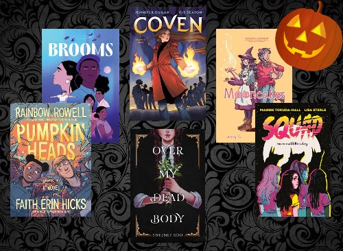CALibrary1's tweet photo. In a recent episode of the Hey, YA podcast from @bookriot, @Erica_Eze_ and @TirzahPrice discuss some YA graphic novels perfect for spooky season! This CA Library Blog post has the episode, plus links to the titles mentioned: https://t.co/SWslv8iiIZ https://t.co/88muejFftM